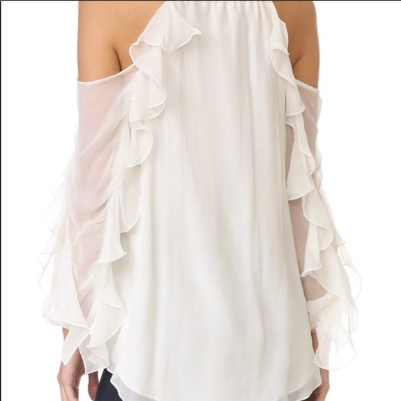 Beautiful Haute Hippie blouse- off-the-shoulder chiffon blouse, size M - Picture 5 of 8